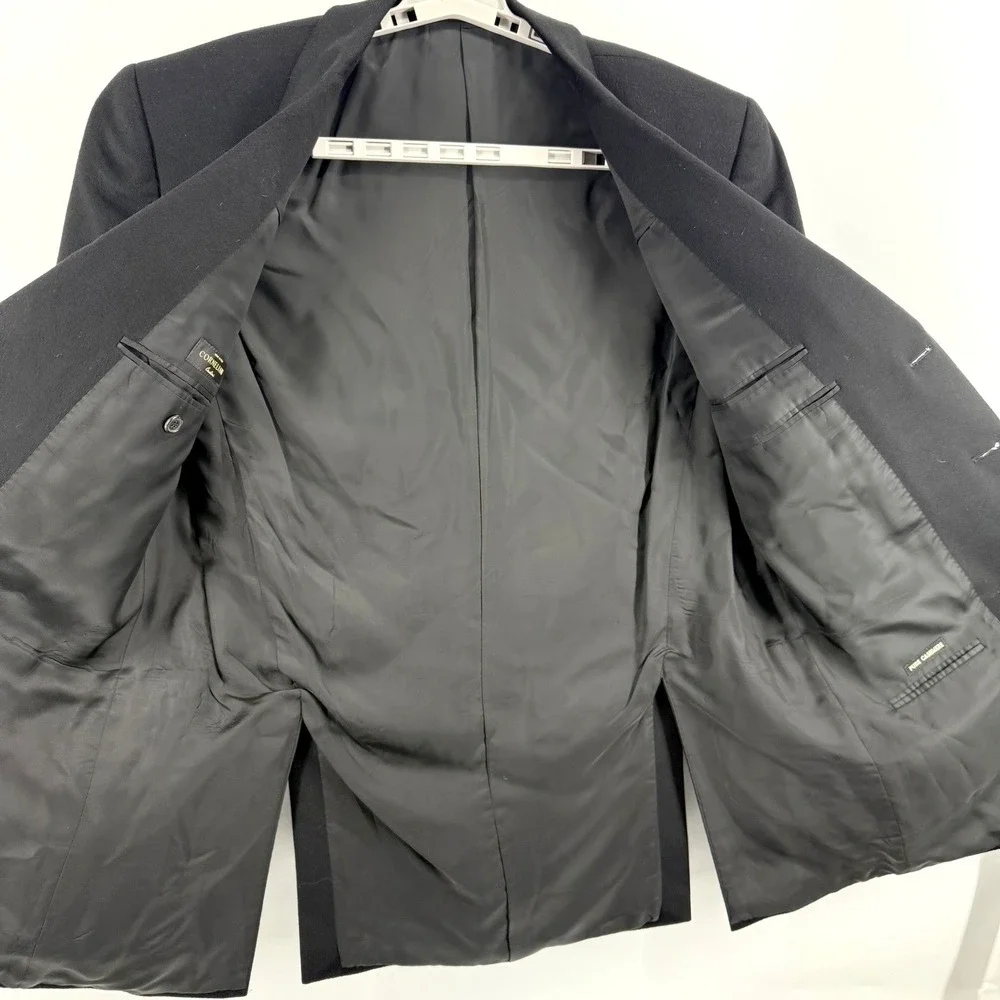 Corneliani Pure Cashmere Black Blazer Jacket Men Size US 44L  EU 54L Italy